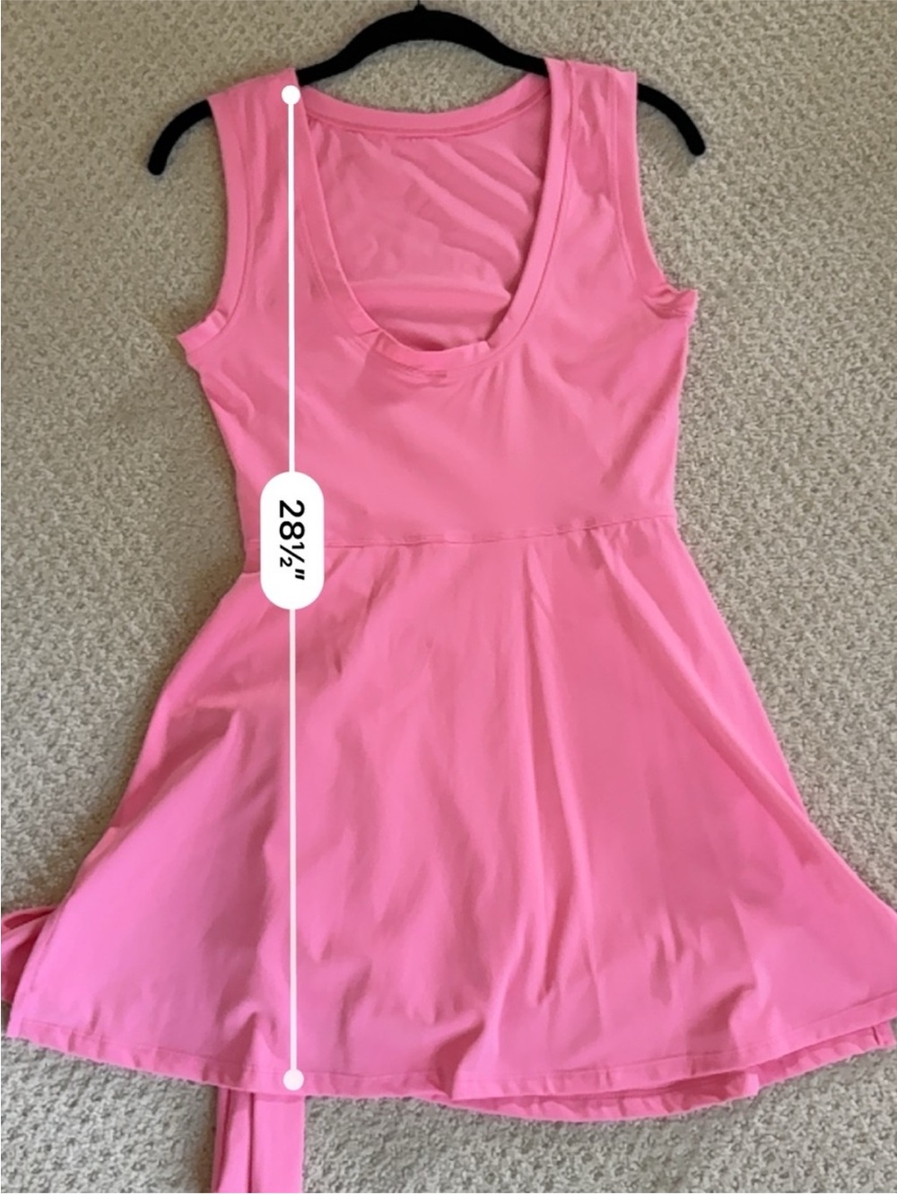 Kimberly C Sleeveless Pink Tie-Waist Romper. Tag Says Large, Fits like Medium - Picture 8 of 9